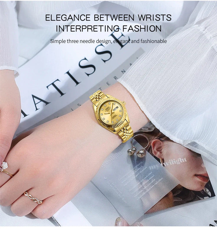 NIBOSI Orologi da donna con diamanti Orologio da donna casual di moda di lusso delle migliori marche Orologio da donna con data settimanale automatica impermeabile Reloj platinumshop