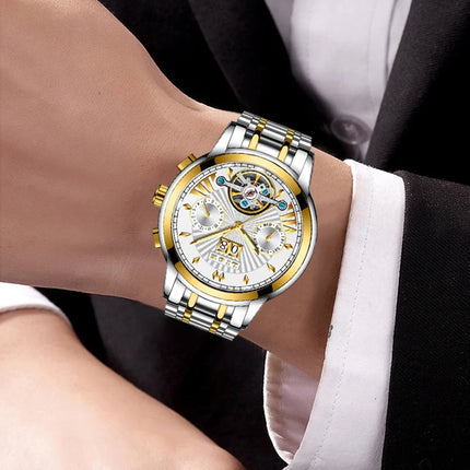 Orologi da Polso Meccanici Automatici LIGE 2026 per Uomo, Marca di Lusso, Orologio da Uomo con Tourbillon, Moda Business, Impermeabile platinumshop