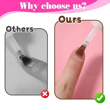 20pcs Disposable Nail Polish Brushes with Wood Handle Gel Polish Replacement Brush with Box Set for Dip Base Coat Salon Tools