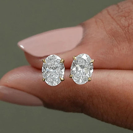 1-4ct Oval Cut Moissanite Stud Earring for Women Men D Color Sparkling Diamond 925 Sterling Silver Ear Studs Party Jewelry Gifts PlatiNum