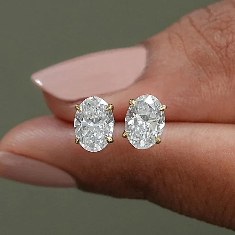 1-4ct Oval Cut Moissanite Stud Earring for Women Men D Color Sparkling Diamond 925 Sterling Silver Ear Studs Party Jewelry Gifts PlatiNum