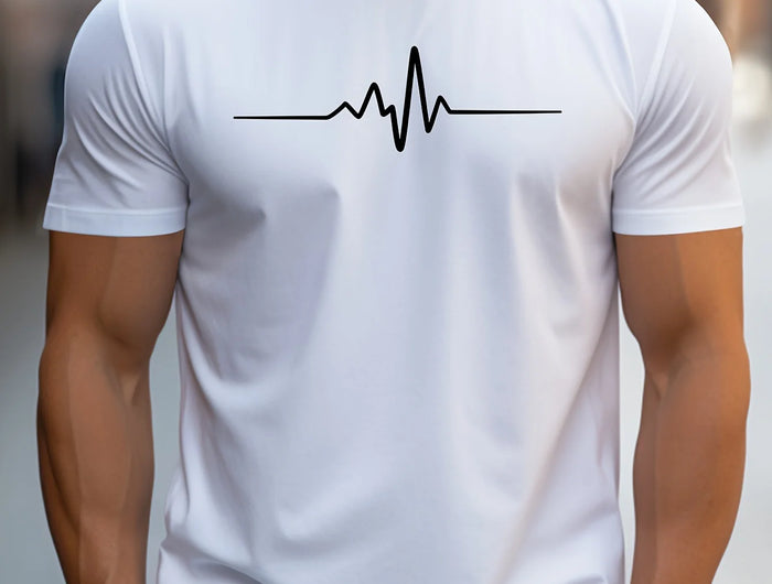 Men's Short Sleeve Round Neck T-Shirt Sporty Casual Slim Fit Creative Summer Graphic Print Polyester Men's