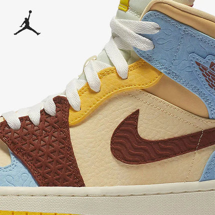 Scarpe da basket alte da uomo Nike Genuine Jordan 1 Mid AJ1 CU2803-200 platinumshop