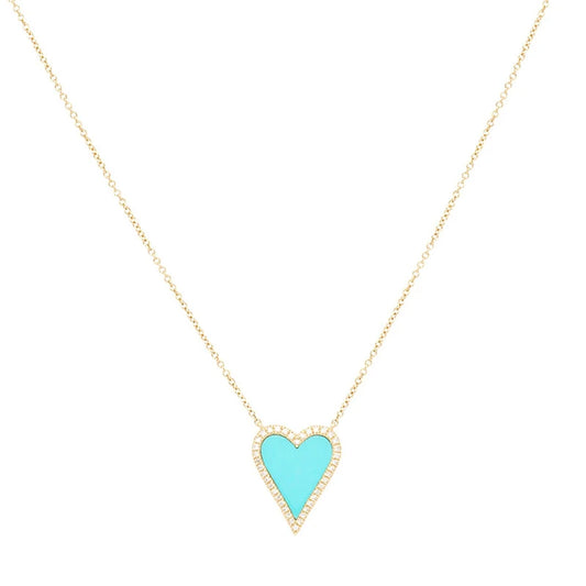 Collana con ciondolo a forma di cuore in pietra naturale Vintage in acciaio inossidabile per donna ragazza clavicola catena girocollo zircone gioielli di moda regalo