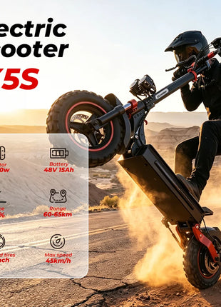 iScooter iX5s Monopattino elettrico 15 Ah 1000W con potenti pneumatici, autonomia di 65 km, velocità massima di 45 km/h