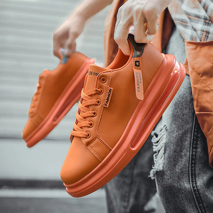 Men's Platform Sneakers Solid Design Sports Running Tennis Sneakers Lace Up Walking Trainers Shoes Casual Outdoor Shoes 39-44