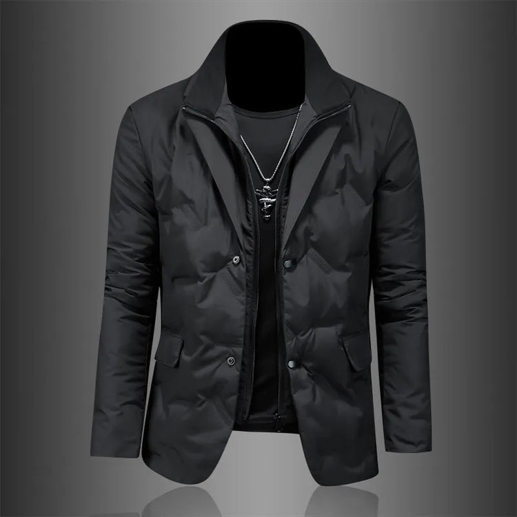 Minglu Autumn Winter White Duck Down Men's Jackets High Quality Solid Color Detachable Collar Single Breasted Male Coats 4XL