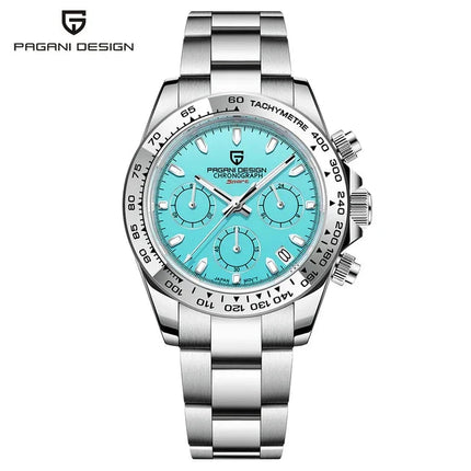 PAGANI DESIGN Nuovo orologio da polso al quarzo da uomo con lunetta in acciaio inossidabile, cronografo di lusso con vetro zaffiro VK63, orologio da uomo reloj hombre platinumshop