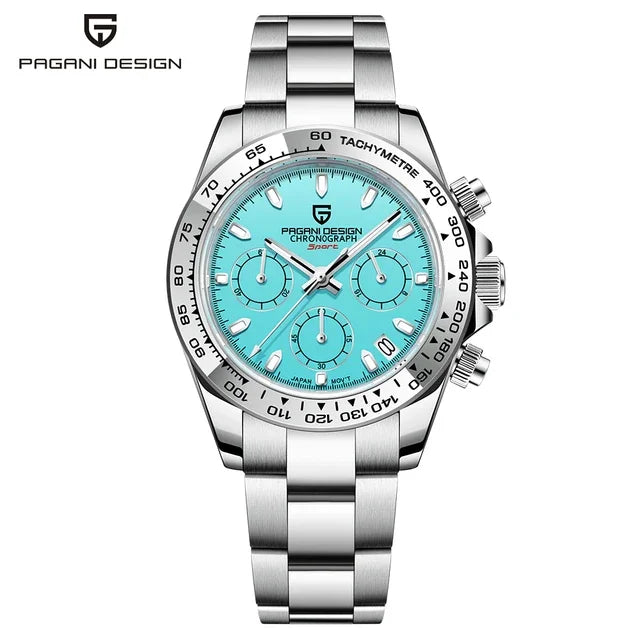 PAGANI DESIGN Nuovo orologio da polso al quarzo da uomo con lunetta in acciaio inossidabile, cronografo di lusso con vetro zaffiro VK63, orologio da uomo reloj hombre platinumshop