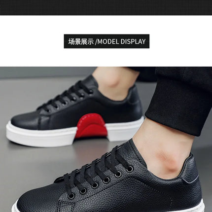 Fashion Men's Sneakers High Quality Leather Casual Shoes Luxury Business Office Shoes Trendy Skateboard Shoes Zapatillas Hombre
