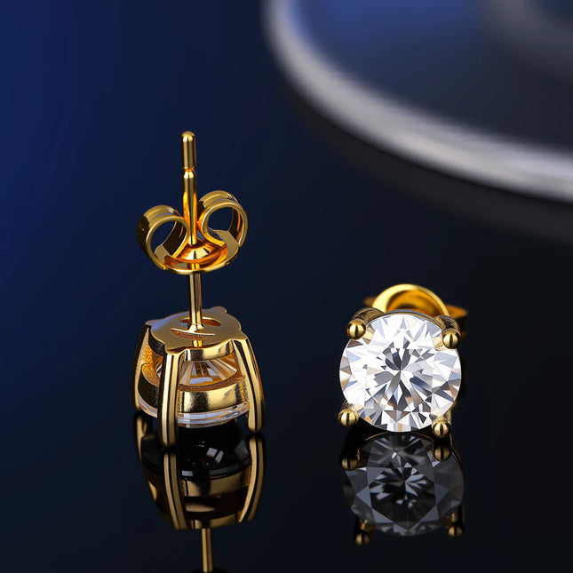 100% Real Sterling Silver S925 Moissanite Earrings Stud  With 2 Certificate D VVS1 Pass Diamond Test Pen For Women Men Jewelry PlatiNum