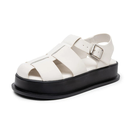 AIYUQI Women's Closed-Toe Sandals, New Summer 2026 Roman Sandals, Fashionable Woven Women's Thick-Soled Casual Shoes