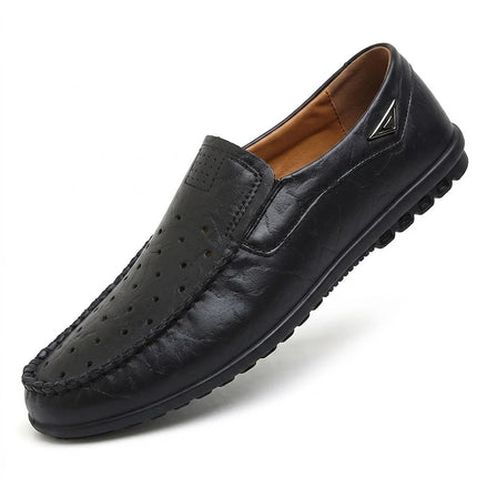 Scarpe Casual da Uomo in Vera Pelle di Lusso, Mocassini Estivi Cuciti a Mano, Traspiranti, Slip-on, Scarpe da Guida, Taglia Grande 47