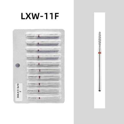 10Pcs Tornado Flame Diamond Nail Drill Bit Fine&Medium Grit Size Manicure Cutters Rotary Burr Drill Accessories Spiral Nail Tool2028 Nail Tools