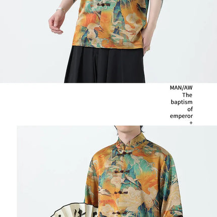 Camicie Stampate da Uomo, Stile Retrò Hawaiano, Traspiranti, Comode e Oversize con Maniche Corte