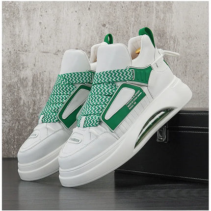 High top White Sneakers Best selling Mens Sneakers With Anti slip Wear resistant Properties Increasing Height by 6 Centimeters
