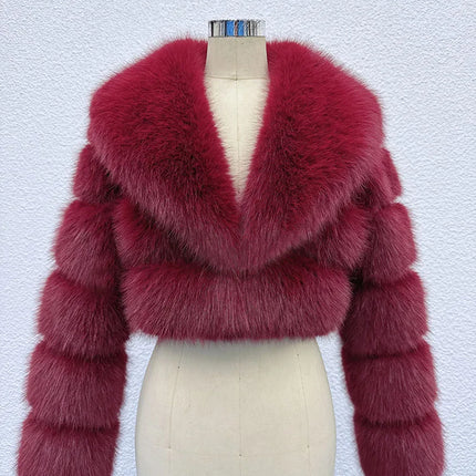 ZADORIN Trend Fur Top New Cropped Faux Fur Coat Woman Clothing Furry Faux Fur Jacket Winter Coats for Woman Outerwears Top Mujer