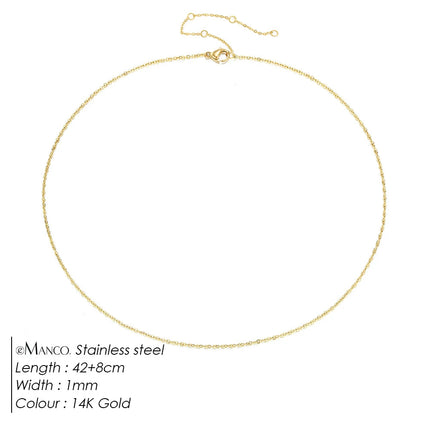 eManco Fine Chain Necklace Stainless Steel Gold Color Pendants Short Long Statement Women  Colar Gift Stainless Steel Jewelry PlatiNum