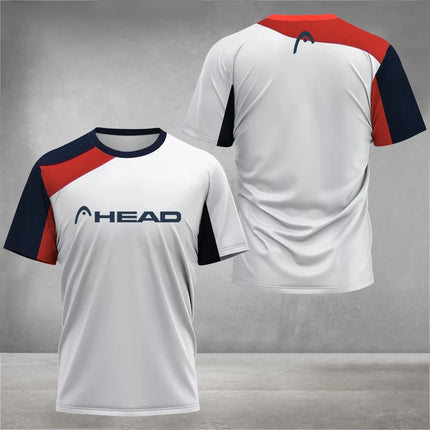 T-shirt respirante d'été pour hommes, T-shirt de badminton de tennis de table d'extérieur, col rond, manches courtes amples, nouveau haut d'escalade