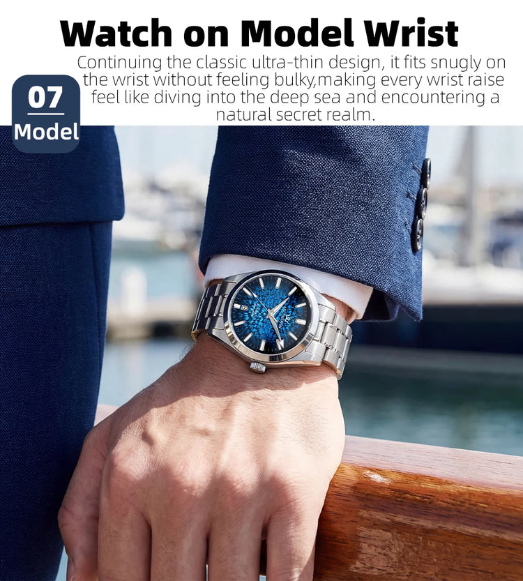 AddiesKin K003 Men's Automatic Watch BGW9 Super Luminous 10Bar Waterproof Sapphire Crystal 316L Stainless Steel Mechanical Watch