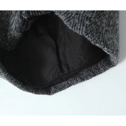 YENKYE 2025 Women High Waist A-line Mini Woolen Skirt Office Autumn Winter Elegant Skirts PlatiNum