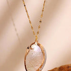 Retro Gold-Tone Shell Pendant Necklace Unique Layered DIY Fashion Jewelry for Women Perfect for Beach Vacations Gift Idea PlatiNum