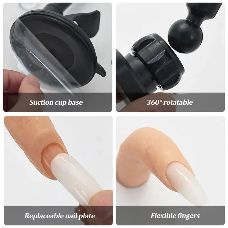 Bendable Nail Simulation Practice Finger Silicone Soft Nails Art Training Fake Finger for Acrylic DIY Display Manicure Tool 2028