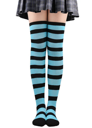 Calze autoreggenti a righe da donna Calze da donna nere bianche rosa lunghe sopra sopra il ginocchio femboy Cosplay Lolita Harajuku Y2k