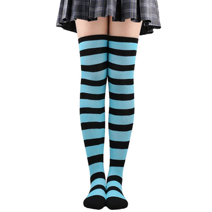 Calze autoreggenti a righe da donna Calze da donna nere bianche rosa lunghe sopra sopra il ginocchio femboy Cosplay Lolita Harajuku Y2k