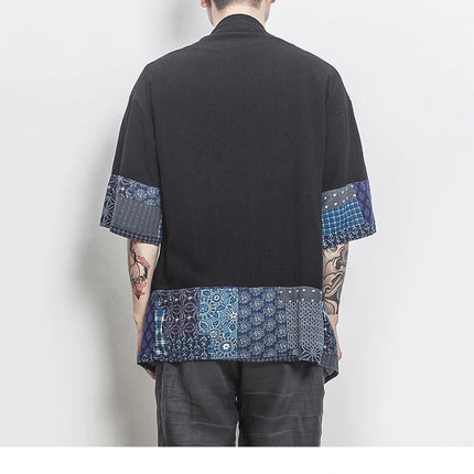 New Cotton Linen Shirt giacche uomo 2023Chinese Streetwear Kimono Shirt Coat Casual comodo Cardigan da uomo Plus Size 5XL