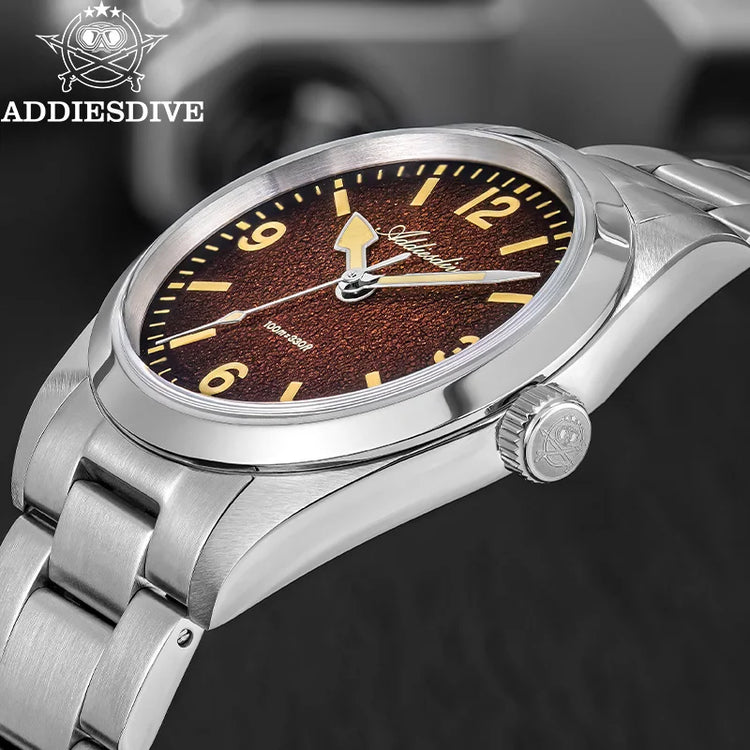 ADDIESDIVE Watches Men New 36mm Sapphire Quartz Wristwatch Japan 2035 Movement AR Coating BGW9 Luminous 100m Waterproof AD2544