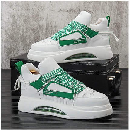 High top White Sneakers Best selling Mens Sneakers With Anti slip Wear resistant Properties Increasing Height by 6 Centimeters