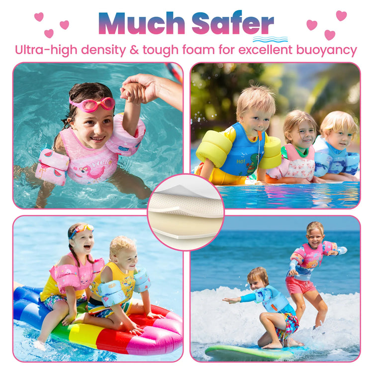 Giubbotto di salvataggio per bambini Braccio da nuoto per bambini Fischio galleggiante Giubbotto di salvataggio per bambini Costume da bagno Schiuma di sicurezza Accessori per piscina per kayak