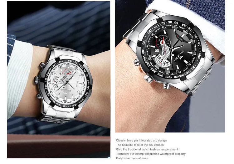 2024 Top Brand di Lusso Orologio di Moda Casual Militare Al Quarzo Sport Orologio Da Polso In Acciaio Pieno Impermeabile Orologio da Uomo Relogio Masculino platinumshop