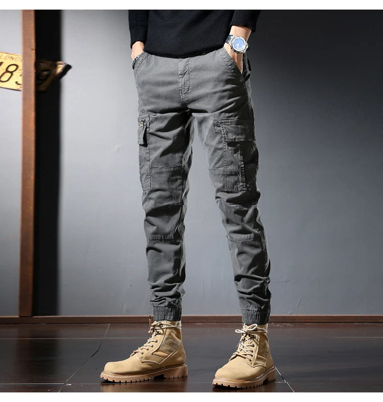 Street Fashion Men Jeans Black Green Loose Fit Big Pocket Casual Cargo Pants Hombre Zipper Designer Hip Hop Joggers Men Overalls