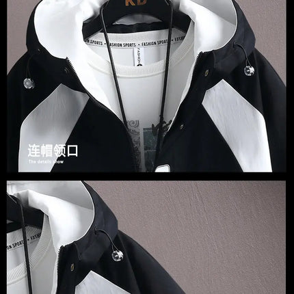 Casual 2-Piece Men's Sets Spring Autumn Streetwear Hooded Jackets & Jogger Tracksuits Outdoor Coats And Drawstring Pant Clothing