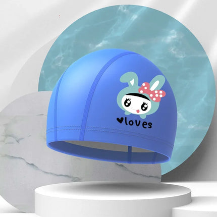 Bonnet de bain pour filles, dessin animé mignon, étanche, protection des oreilles, haute élasticité, chapeau de natation pour enfants, garçons, accessoires de natation pour bébés