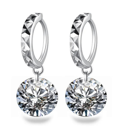Pure925 Silver Earring 2 Carat 8mm Total 4ct Certified Moissanite Earrings Women Wedding Trendy Jewelry Dropship Suppliers PlatiNum