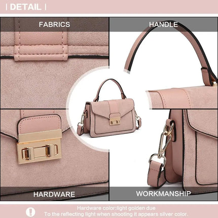 Elegante borsa da donna KONO in similpelle PVC, tracolla rimovibile, diverse modalità di trasporto, dimensioni compatte 22×8×15 cm, perfetta per tutti i giorni e per il lavoro.