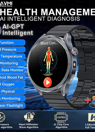 Nuovo Smartwatch 2026 per Analisi del Grasso Corporeo, ECG+PPG, Acido Urico, Pressione Sanguigna, Ossigeno nel Sangue, Orologio con Chiamate per Uomini e Donne platinumshop