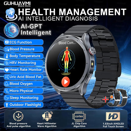 Nuovo Smartwatch 2026 per Analisi del Grasso Corporeo, ECG+PPG, Acido Urico, Pressione Sanguigna, Ossigeno nel Sangue, Orologio con Chiamate per Uomini e Donne platinumshop
