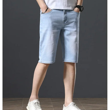 2025 Estate Marca Stretch Sottile Bermuda Masculina Cotone Denim Jeans Jorts Uomo Al Ginocchio Morbido Ropa Hombre Pantaloncini
