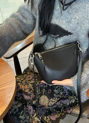 Nuova borsa in vera pelle, versatile borsa a tracolla piccola in pelle di vacchetta di alta qualità per donna