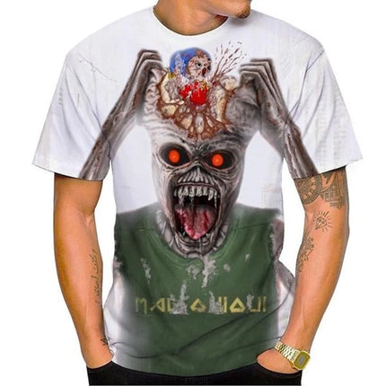 Custom T-shirt Nostalgic Fashion 3D Printed Heavy Metal Music Devil Cool Summer Fashion