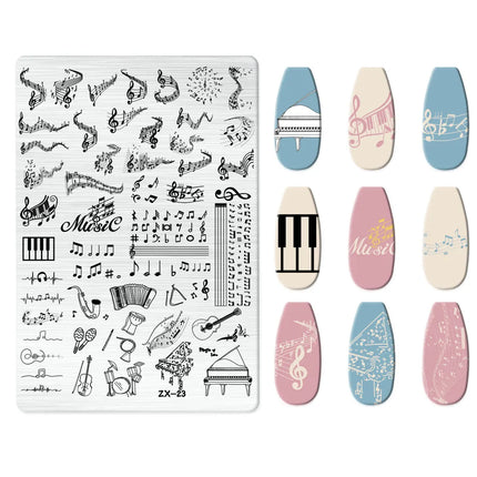 Flowers Love Nail Stamping Newspaper Splice Theme Irregular Stamping Plates Letter Nail Art Printing Stencil Tool Big Size Tools