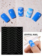 1pc 6 Style Hollow out French Manicure Nail Art Stickers, V-Shaped Strip-Type Simple Design Self-Adhesive Nail Tips Guides Frenc