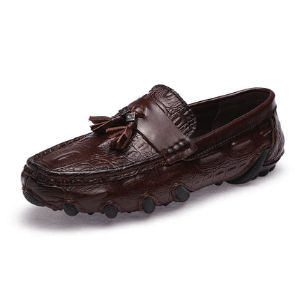 Mocassini da uomo di marca di lusso 2023 scarpe Casual in vera pelle mocassini con motivo a coccodrillo scarpe da uomo Plus Size 38-47 scarpe da guida