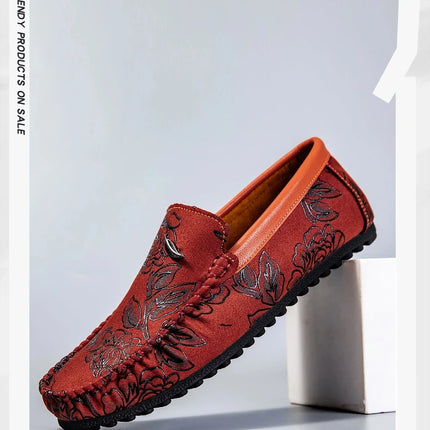 Scarpe da uomo in pelle rosa Designer di lusso Mocassini da uomo casual Mocassini da uomo Traspirante Slip On Flats Guida Zapatillas Hombre