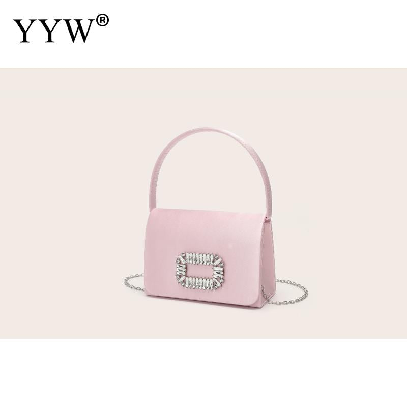 2023 nuove mini borse rosa per le donne pochette da sera per banchetti con catena borse casual in modalità piccola festa elegante Bgas in pelle PU