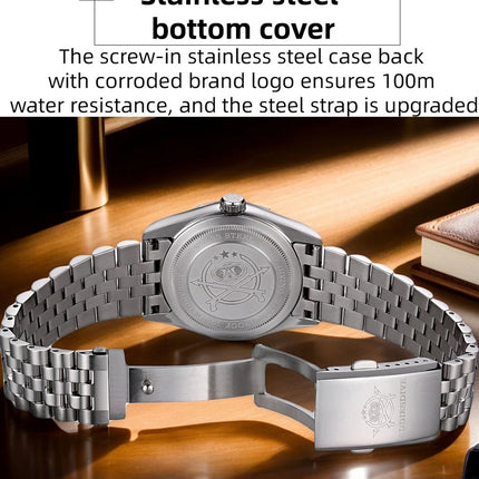 ADDIESDIVE New 36mm Watch for Men AD2512 Luxury Sapphire VH31 Quartz Wristwatch 100m Waterproof Stainless Steel Luminous Watches